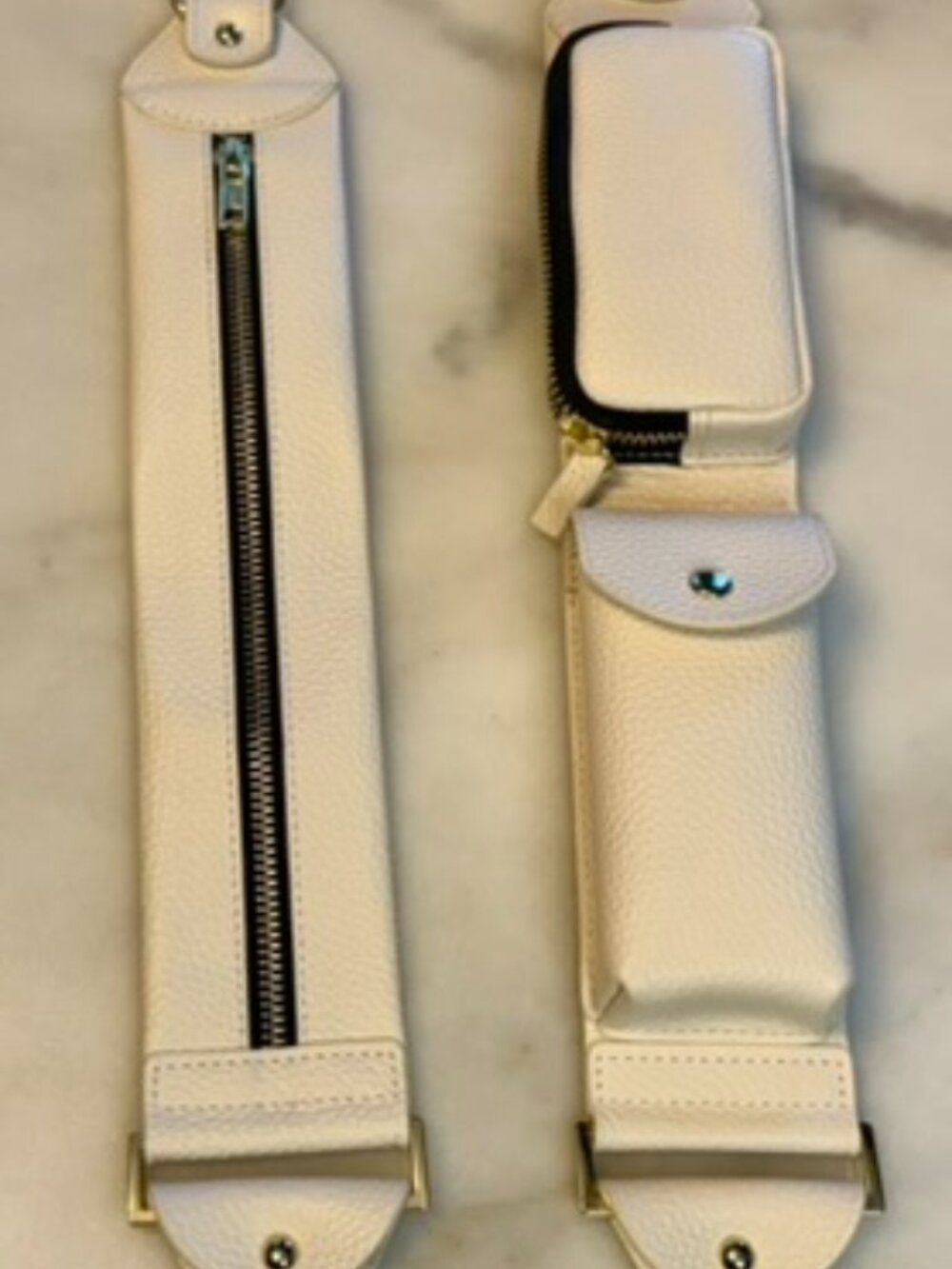 NWT Bandolier Ivory Gold Billie Crossbody Utility Strap Multi Pouch Rare